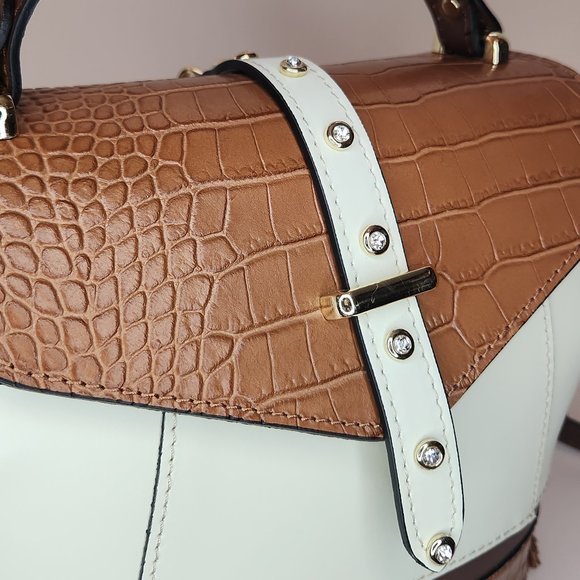 House of Harlow 1960 Purse Backpack Italian Leather Crystal Stud - Brown -NWT - Picture 8 of 12